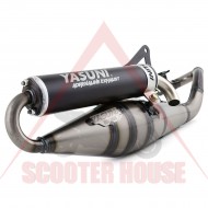 Exhaust -YASUNI- Z TUB901B black Minarelli horizontal YAMAHA Aerox Jog, APRILIA SR MALAGUTI F12 F15