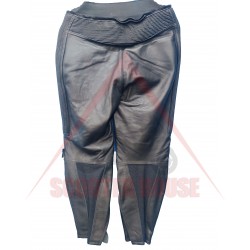 Women's trousers -Grid- KK, leather, black, size 82