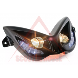 Προβολέας -STR8- STR-608.34/BK, EVO 2 με μπλε LED, MBK Nitro / Yamaha Aerox μαύρο Προβολέας -STR8- STR-608.34/BK, EVO 2 με μπλε LED, MBK Nitro / Yamaha Aerox μαύρο
