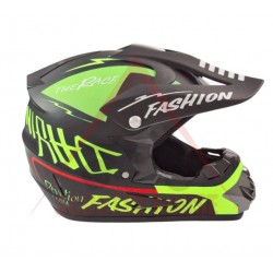 Каска -ACE BIKER- cross, fashion, черна, неон зелена