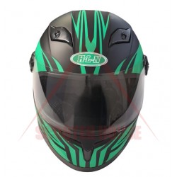 Каска -HLN- full face, детска, RACING, черна, зелена