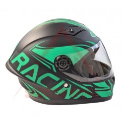 Каска -HLN- full face, детска, RACING, черна, зелена