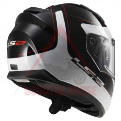 Helmet -LS2- Lunar, helmet with goggles, black/white, size XL