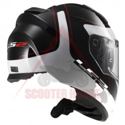 Helmet -LS2- Lunar, helmet with glasses, black/white, size XXL