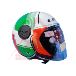 Helmet -LS2- Sphere Lux, open, white/green/red, size M