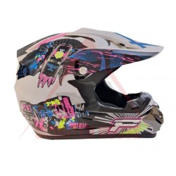 Cască -P- cross, albă, multicoloră