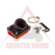 Колектор -STAGE 6- S6-3314015/OR, R/T, с подложка, оранжев, от 19 до 28mm PWK, връзка=28mm Piaggio / Peugeot Колектор -STAGE 6- S6-3314015/OR, R/T, с подложка, оранжев, от 19 до 28mm PWK, връзка=28mm Piaggio / Peugeot