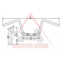 Кормило -WM- червено, захващане-ф=28.5mm, дължина=802mm