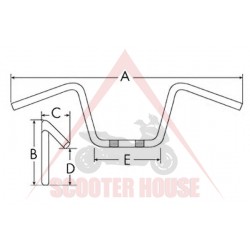 Кормило -WM- сребристо, захващане-ф=28.5mm, дължина=802mm