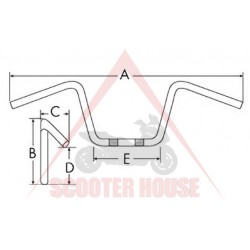 Кормило -WM- светло сребристо, захващане-ф=28.5mm, дължина=802mm