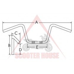 Кормило -WM- златисто, захващане-ф=28.5mm, дължина=802mm