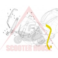 Molding -PIAGGIO ORIGINAL- 673638, αριστερά, επάνω, VESPA Primavera, Sprint 50-150cc, χρώμιο