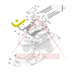 Лайсна -PIAGGIO ORIGINAL- 673641, дясна, долна, VESPA Primavera, Sprint 50-150cc, хром Лайсна -PIAGGIO ORIGINAL- 673641, дясна, долна, VESPA Primavera, Sprint 50-150cc, хром