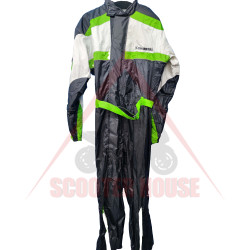 Outlet Men's full raincoat -Kawasaki- Waterproof, polyester, white/green/black, size 46-36/XS