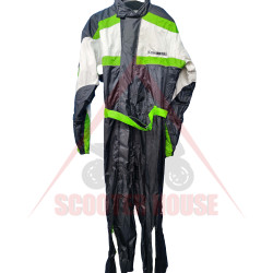Outlet Men's full raincoat -Kawasaki- Waterproof, polyester, white/green/black, size 48-38/S