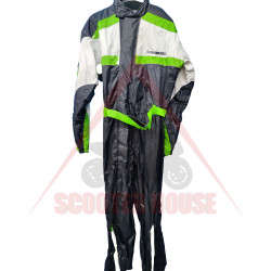 Outlet Men's full raincoat -Kawasaki- Waterproof, polyester, white/green/black, size 52-42/L
