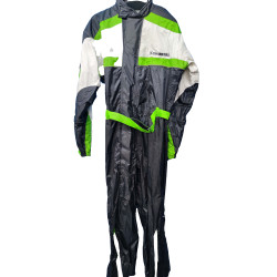 Outlet Мъжки цял дъждобран -Kawasaki- Waterproof, полиестер, бял/зелен/черен, размер 54-44/XL