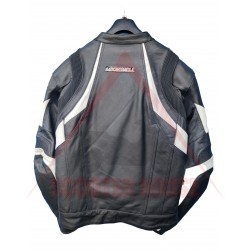 Men's jacket -Lookwell- GP, leather, black/white, size 58/48-3XL