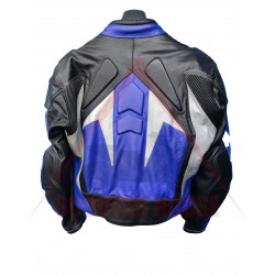 Men's jacket -Lookwell- Performance 2, leather, black/blue/gray, size 56