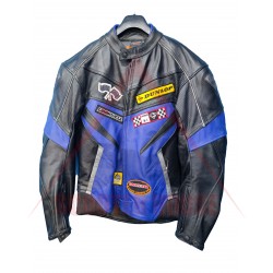 Geacă bărbătească -Lookwell- Racing, piele, negru/albastru, mărimea 50/40-M