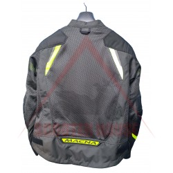 Outlet Ανδρικό μπουφάν -Macna- Event, ύφασμα, μαύρο/γκρι/κίτρινο νέον, μέγεθος XS