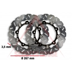 Set discuri frana -MALOSSI- 6216320E, 267x3.5mm, ondulate, YAMAHA T-Max 500, 530, X-Max 400 Set discuri frana -MALOSSI- 6216320E, 267x3.5mm, ondulate, YAMAHA T-Max 500, 530, X-Max 400