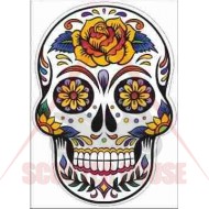 Sticker -PLUS2HP- Skull flower, size - 90x70mm