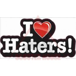 Sticker -PLUS2HP- I love haters, size - 70x120mm