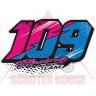 Стикер -PLUS2HP- Мото номер розов/син, размер - 120x185mm