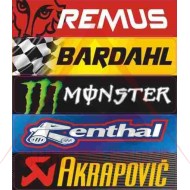 Sticker set -PLUS2HP- Remus, Bardhal, Monster, Renthal, Akrapovic, size - 120x130mm